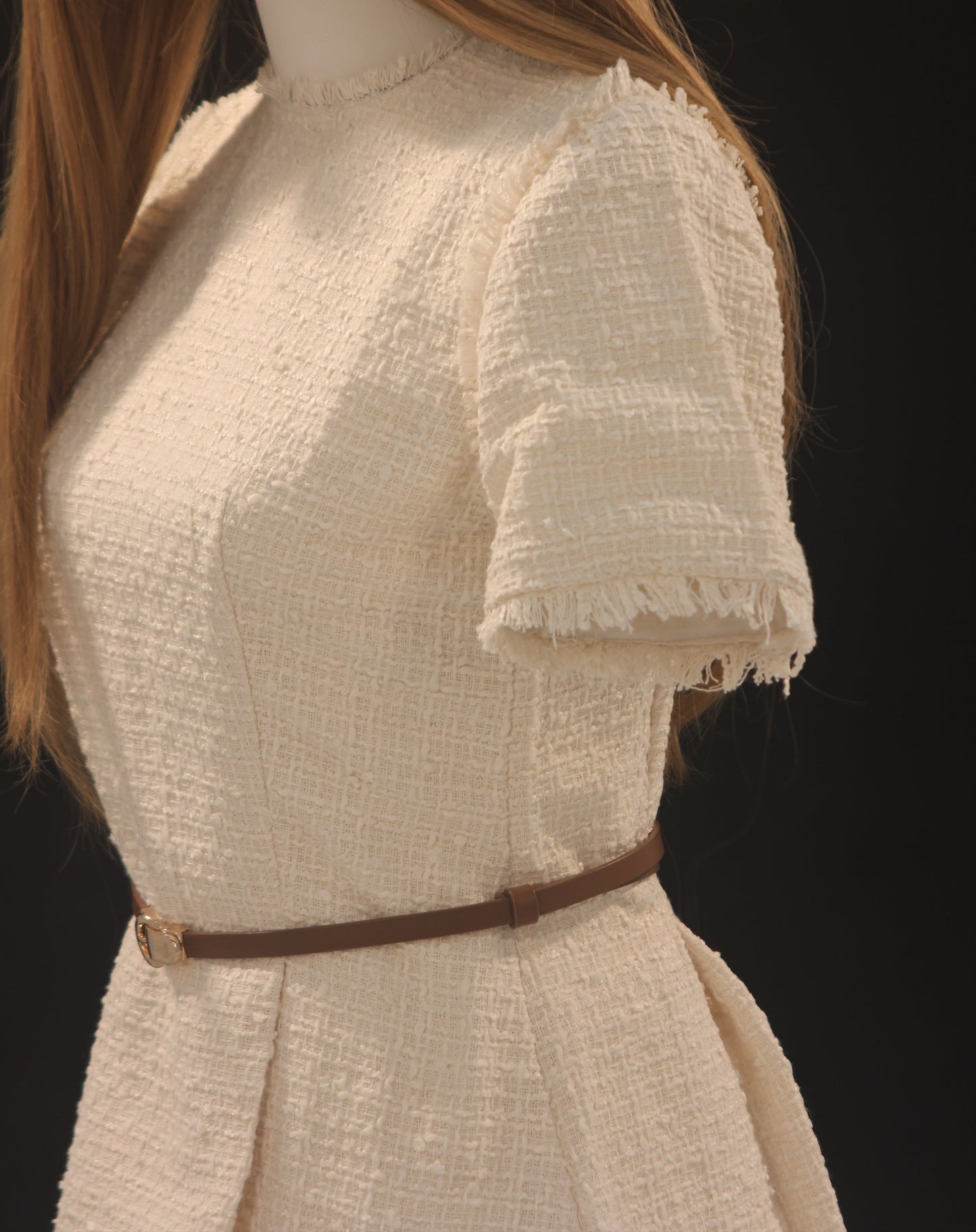 Cream Tweed Short Dress