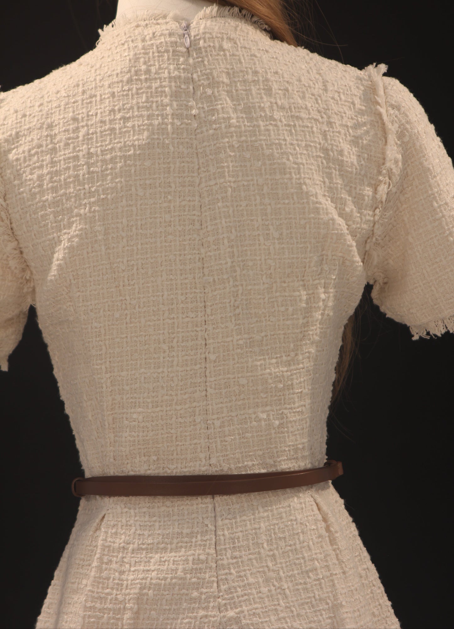 Cream Tweed Short Dress