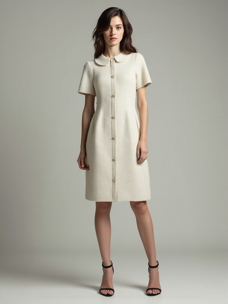 Cream Tweed Madi Dress