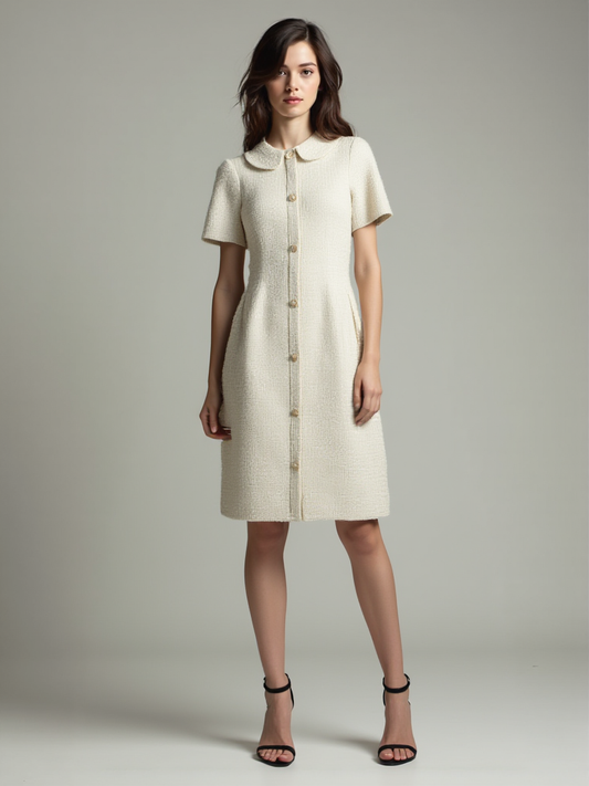 Cream Tweed Madi Dress