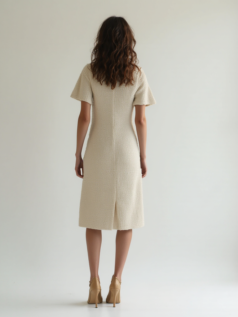 Cream Tweed Madi Dress
