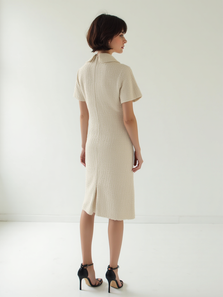 Cream Tweed Madi Dress